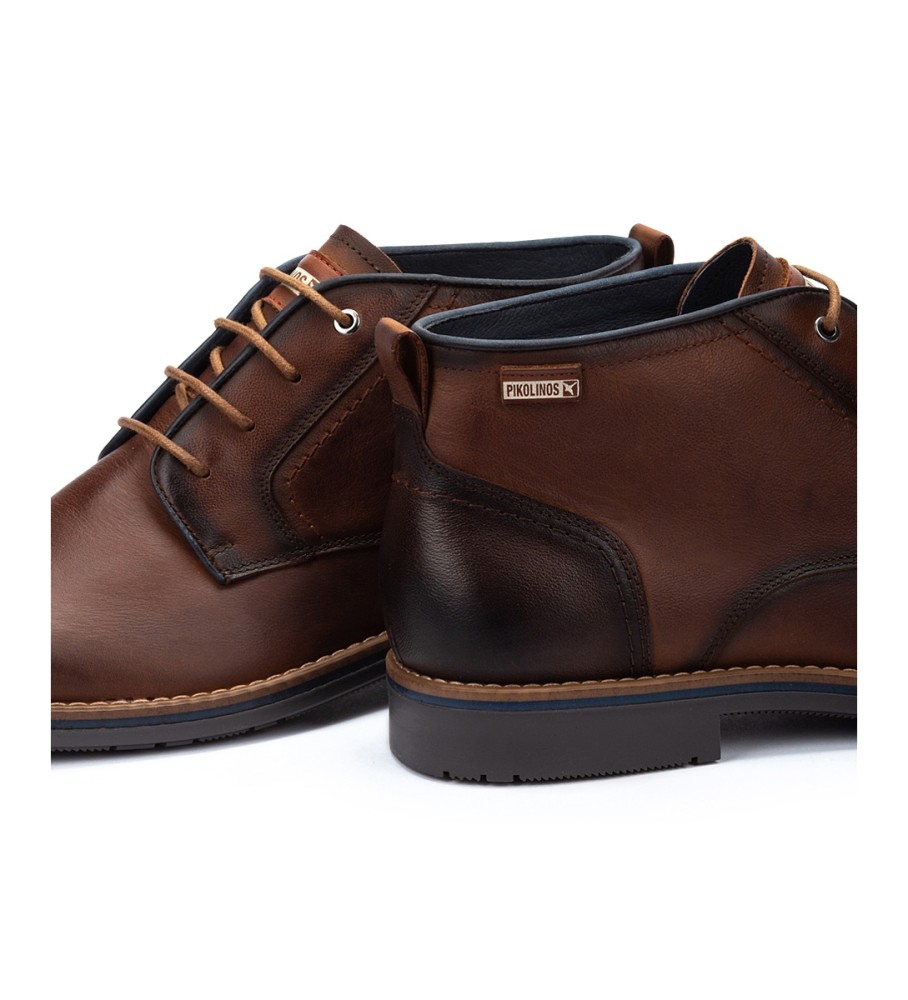 Botas de cano curto Pikolinos Leon em couro marrom claro