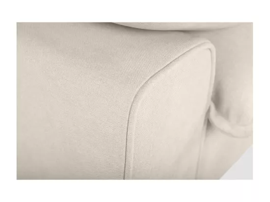 Canapé design 3 places en tissu effet velours beige et métal noir DORY