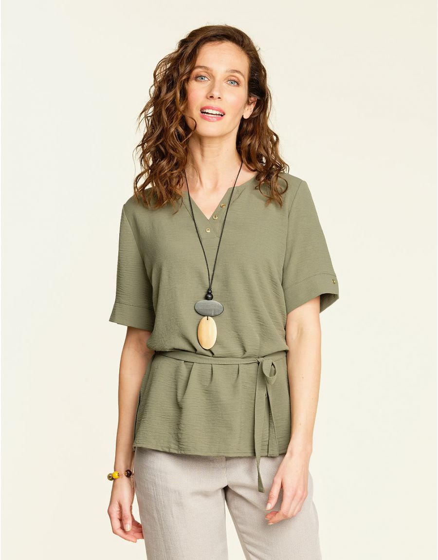 Blouse habillée kaki