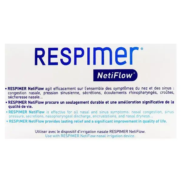 Respimer Netiflow Recharges pour Irrigation Nasale Eau de mer Lot de 3x16 sachets