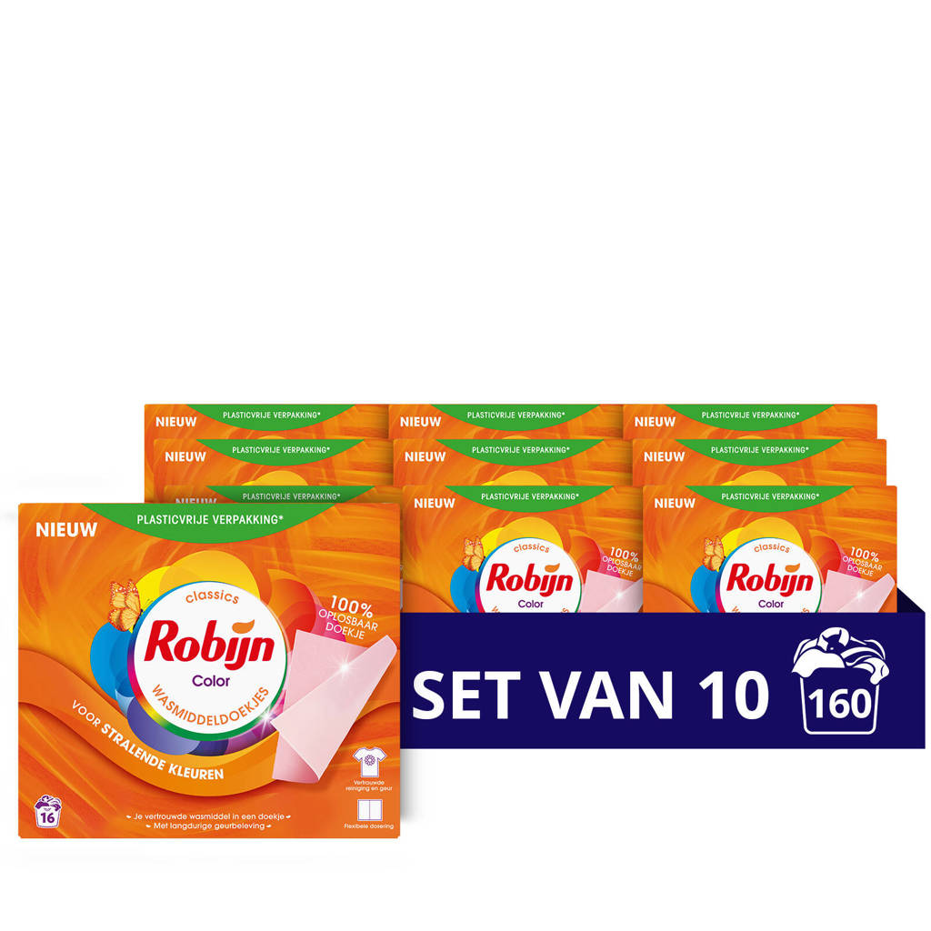 wasmiddeldoekjes Color - 10 x 16 wasstrips - 160 wasbeurten
