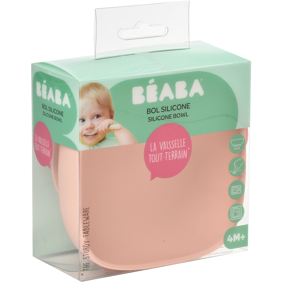BEABA® Silikonschüssel mit Saugnapf, rosa
