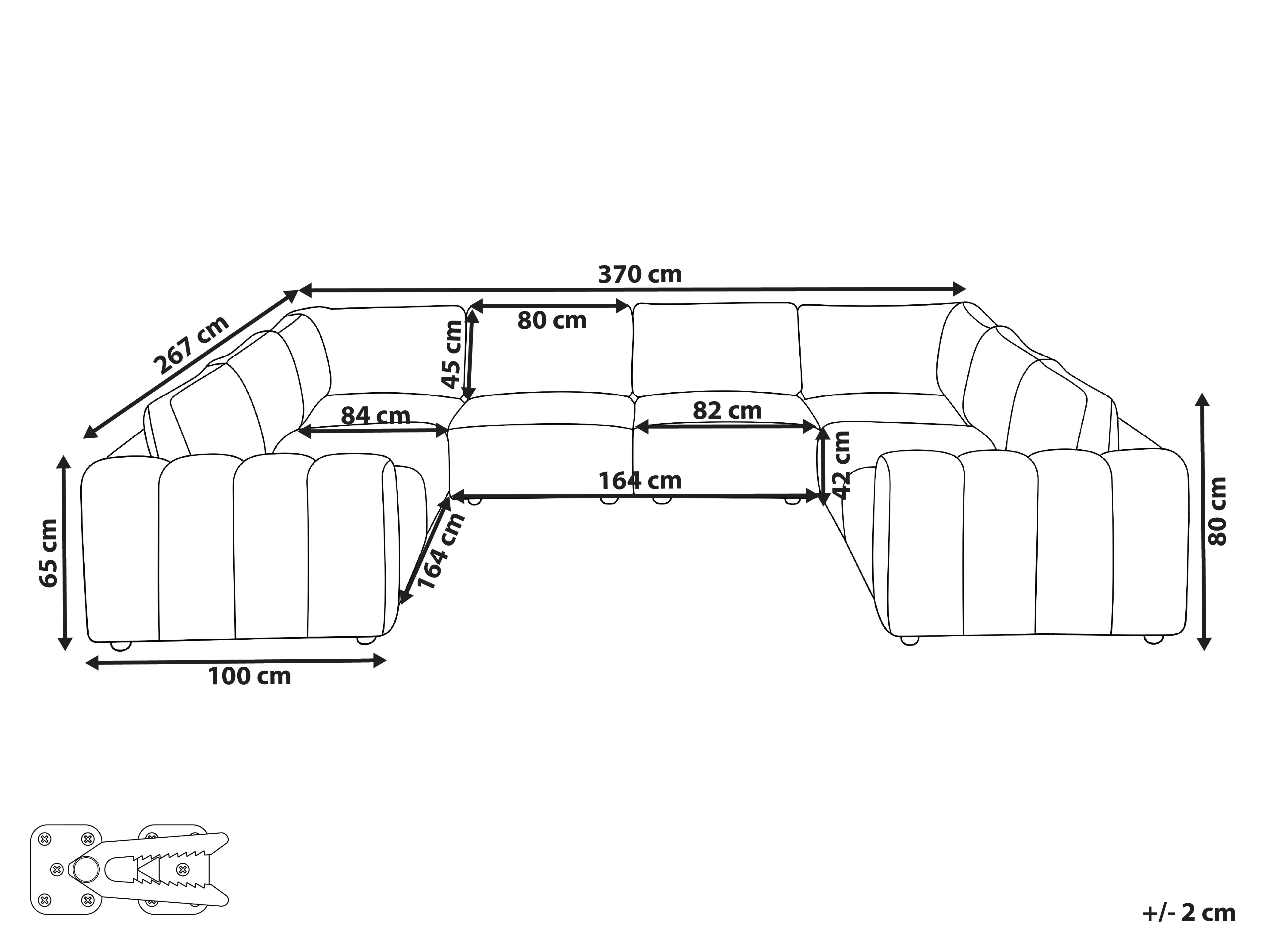 Modulaire U-vormige bank 8-zits KIVVIK Stof Groen