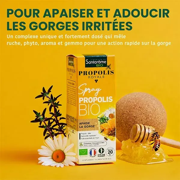 Spray de Própolis Orgânica Santarome para Aliviar a Garganta 20 ml