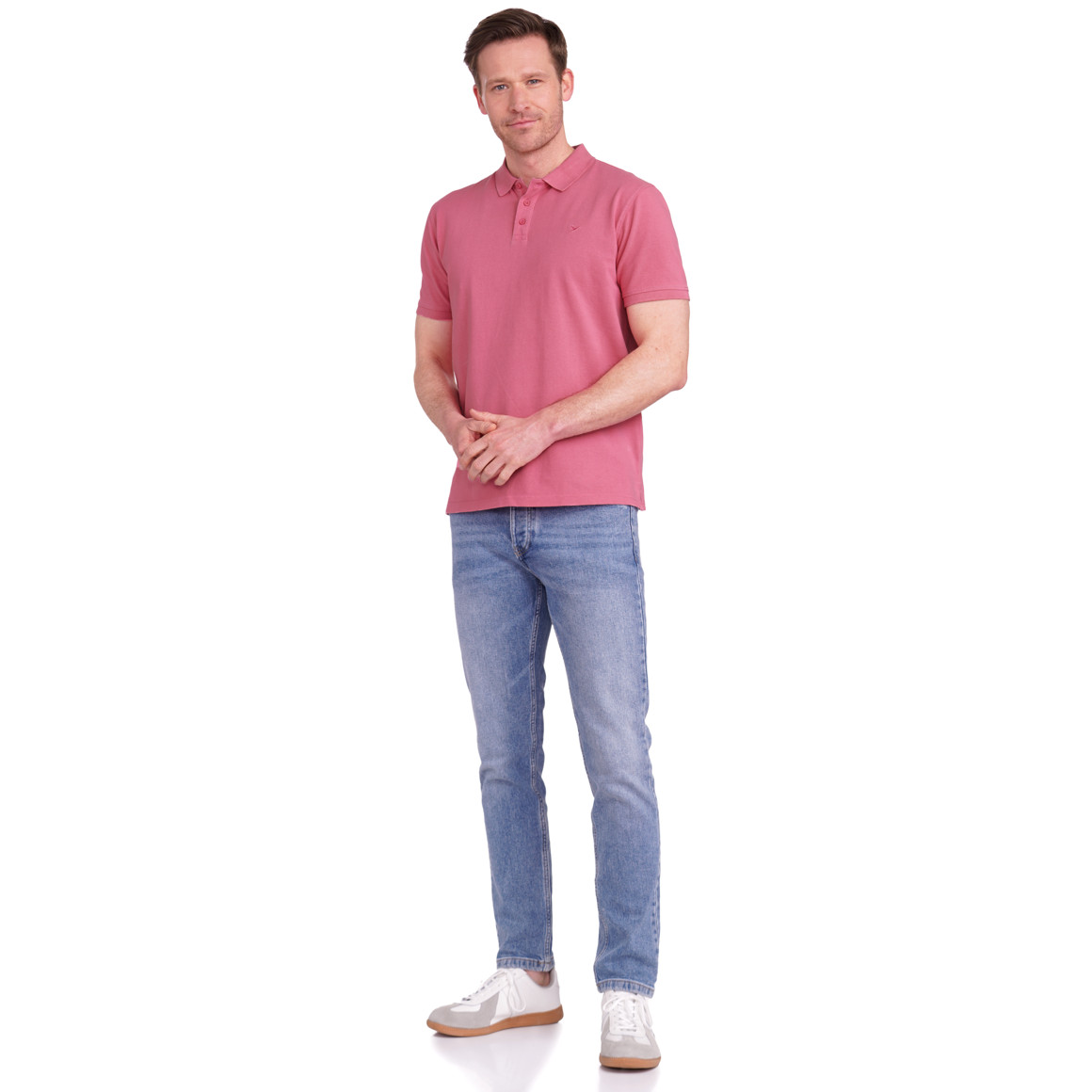 Jonas Nielsen Herren Poloshirt unifarben pink