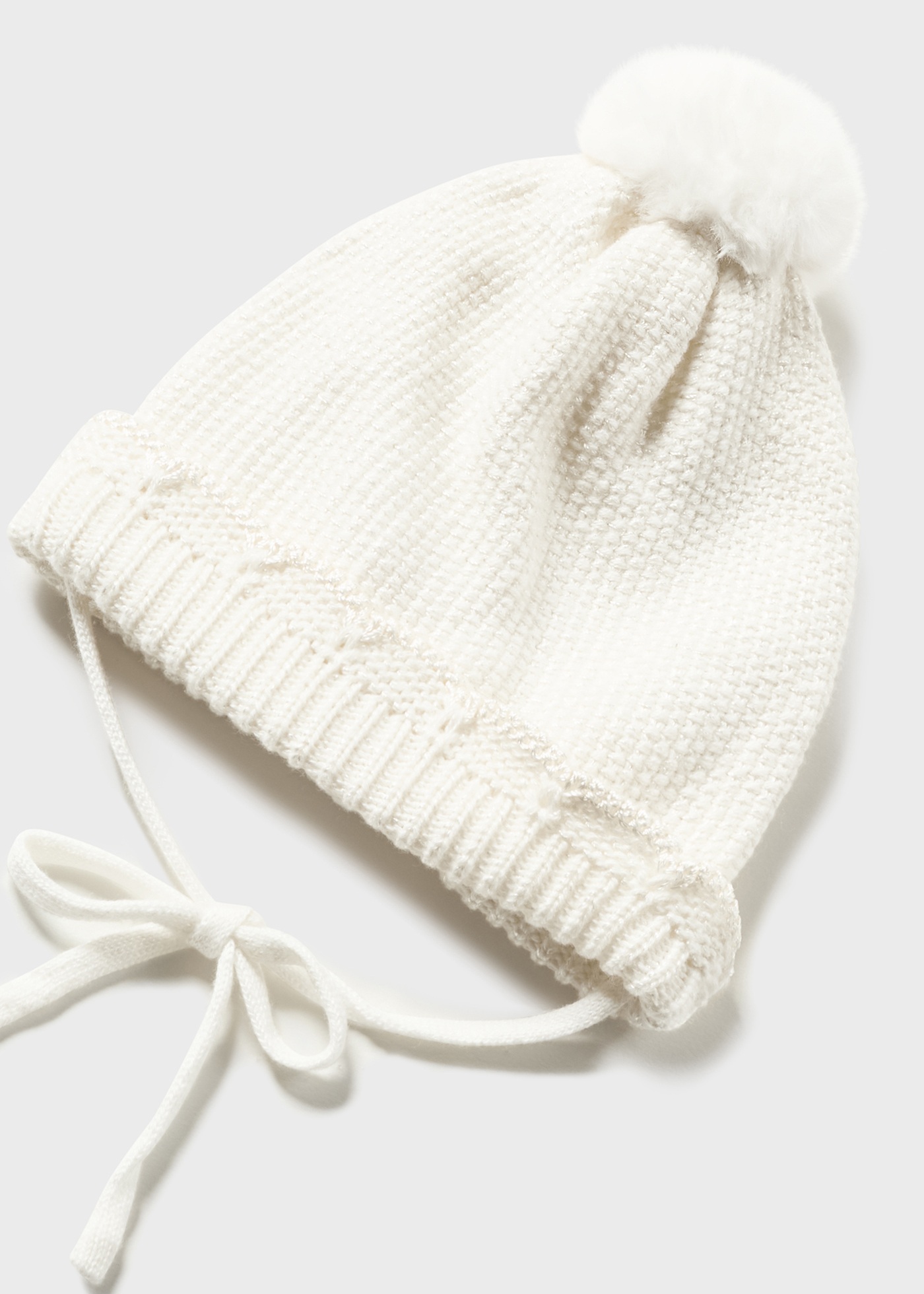 Casaco de tricô com gorro para recém-nascido