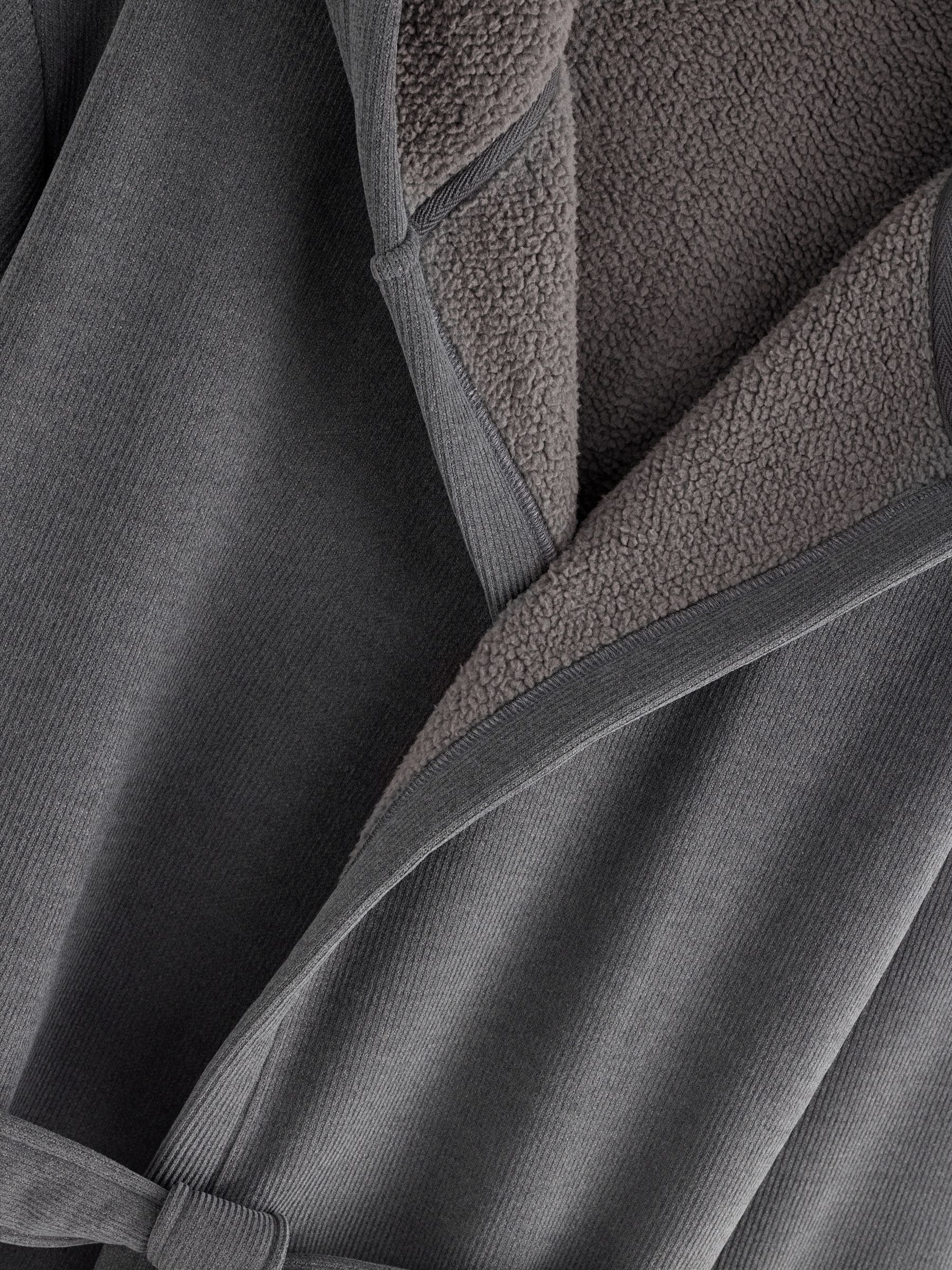 Leisteen grijs - Corded Textured Dressing Gown