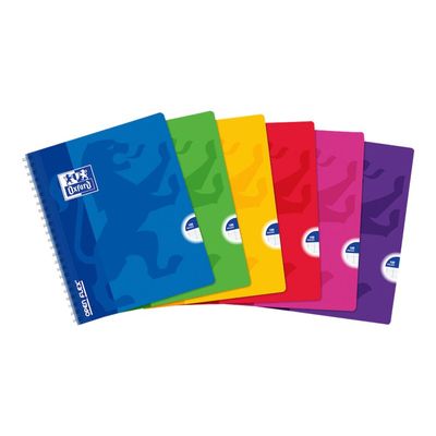 Oxford Openflex - Cahier polypro à spirale 17 x 22 cm - 100 pages - grands carreaux (Seyes) - disponible dans différentes couleurs