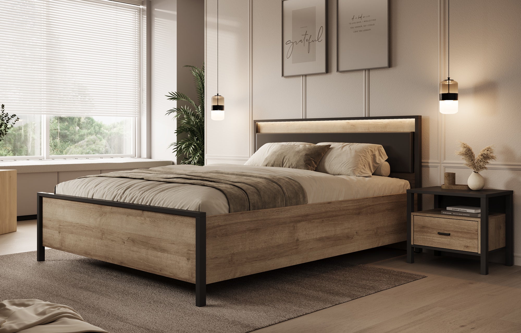 Honduras - Tweepersoonsbed - Eiken - 160x200 cm