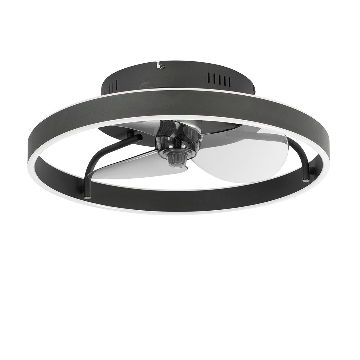 Plafondventilator zwart 50cm incl. LED dimbaar met afstandsbediening - Maddy