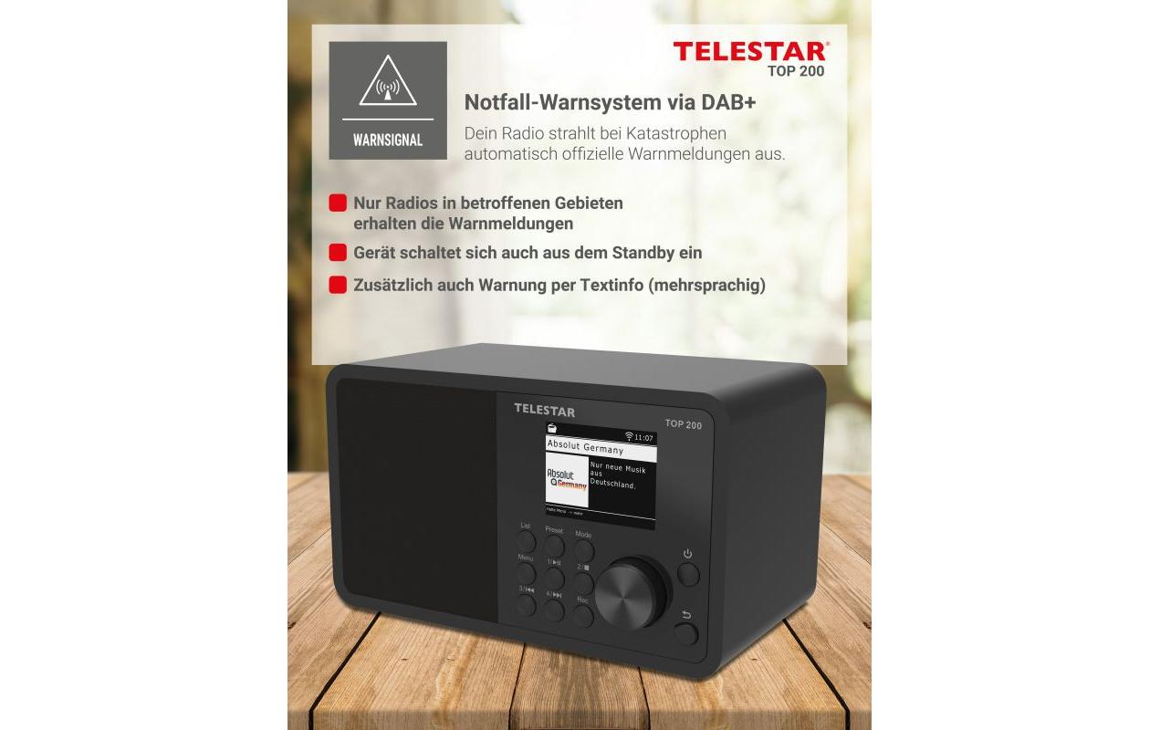 Internet Radio TOP 200 Schwarz<br>Mono-Radio mit DAB+/FM und Internetradio