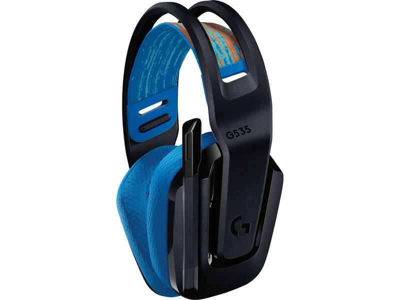Logitech Headset G535 Lightspeed Gaming Blau/Schwarz Kabelloses Over-Ear-Headset mit Surround-Sound und weichem Ohrpolster