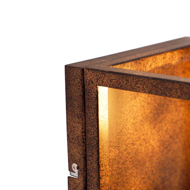 Industriële wandlamp roestbruin - Cage