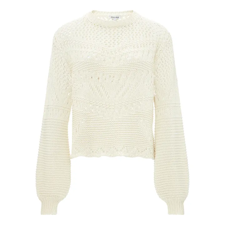 Alma Deia Pull Maille Crochet | Ecru