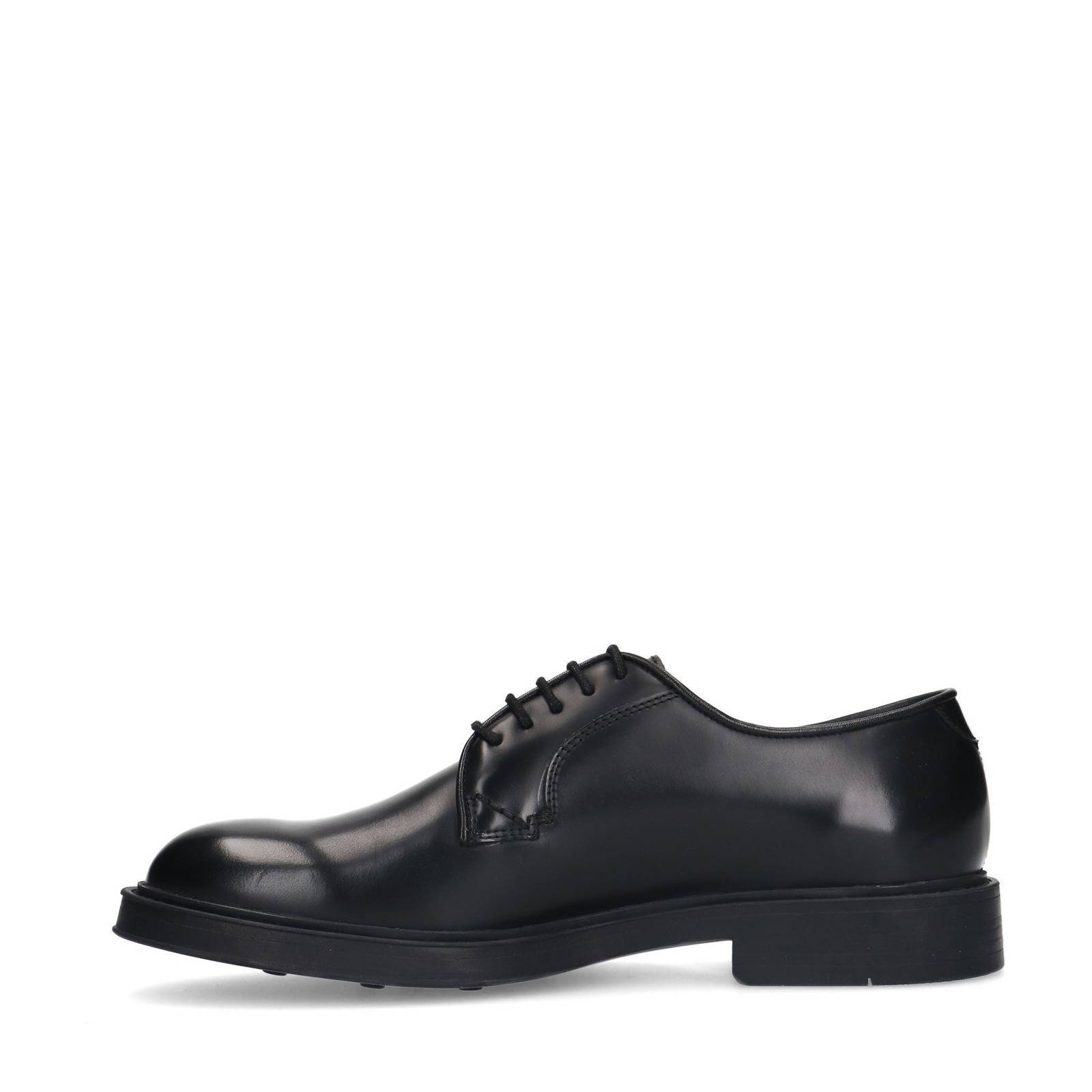 Manfield leren veterschoenen zwart