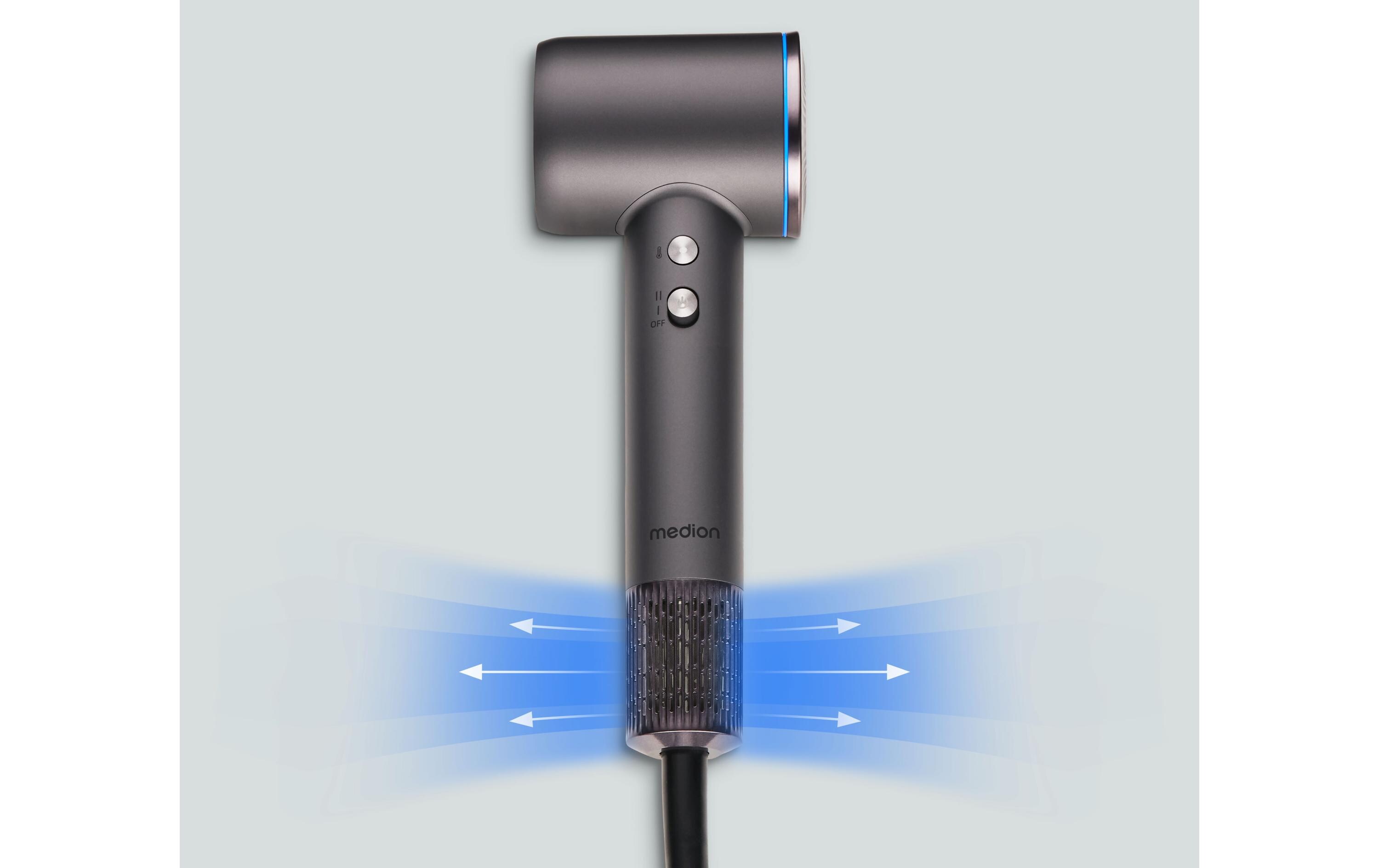 Haartrockner MD 19983 Grau<br>Föhn mit Ionen-Technologie