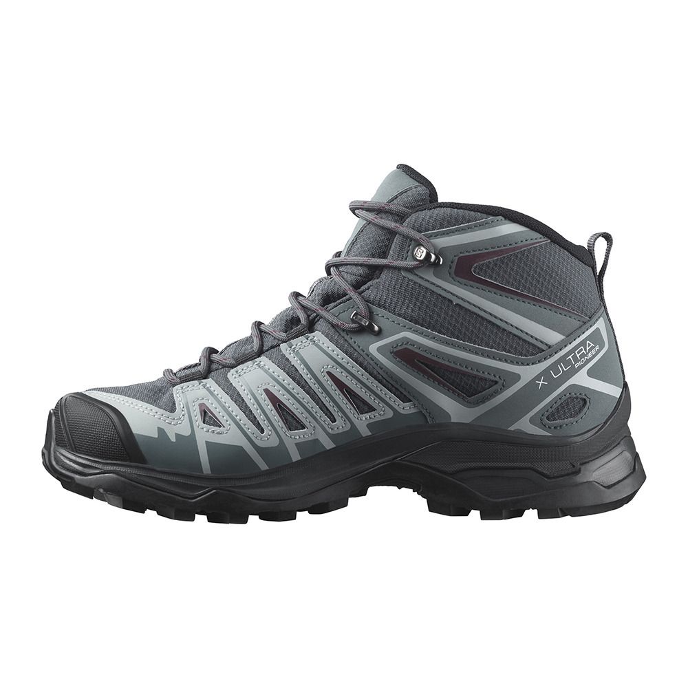 Salomon X ULTRA PIONEER MID GTX - Chaussures randonné Femme ebony/stormy weather/wine tasting