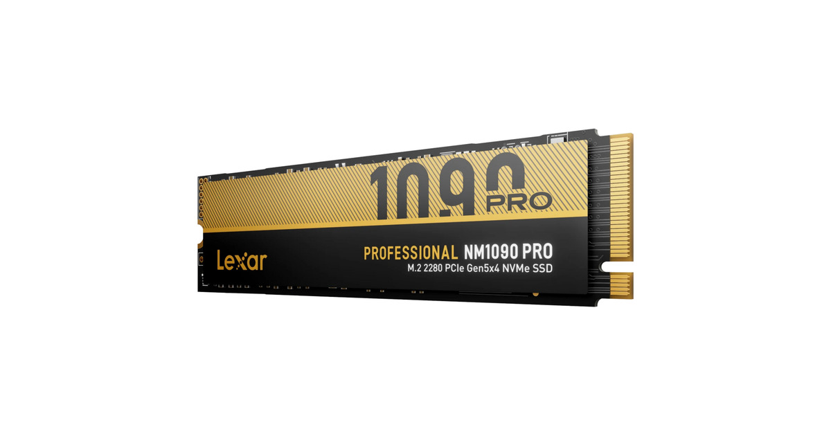 LexarNM1090 PRO 4 TB SSD  (Zwart/goud, M.2 2280, PCIe Gen 5x4)