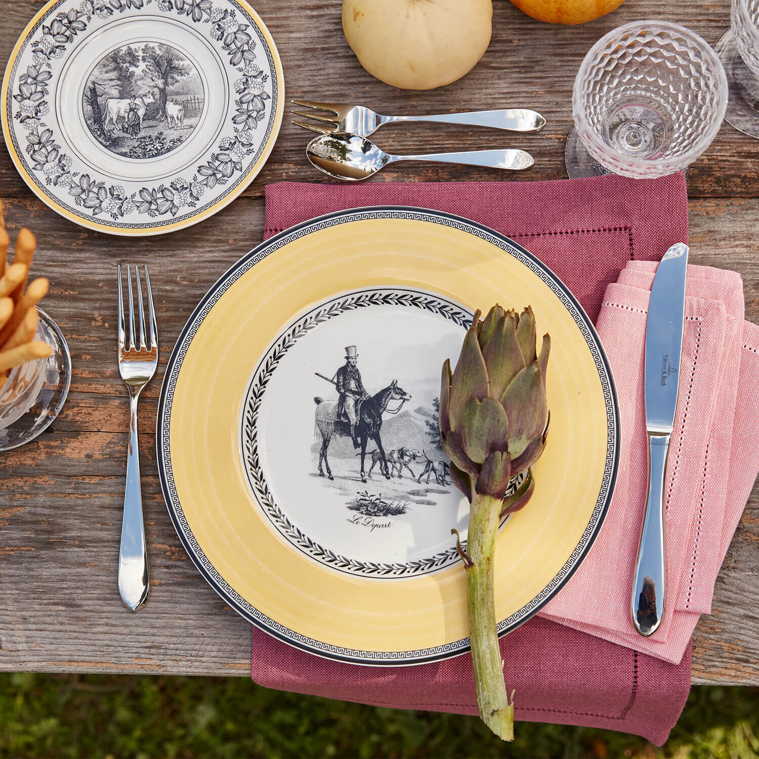 Audun Dinner plate Multi-colored, 10.7'', Premium Porcelain