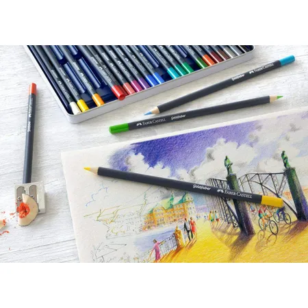 Faber-Castell Farbstifte mit permanenter Ölkreidemine Goldfaber, 24 Stück