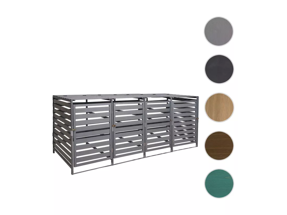 Cache-poubelle MCW-H62 pour 4/8 poubelles, gris clair