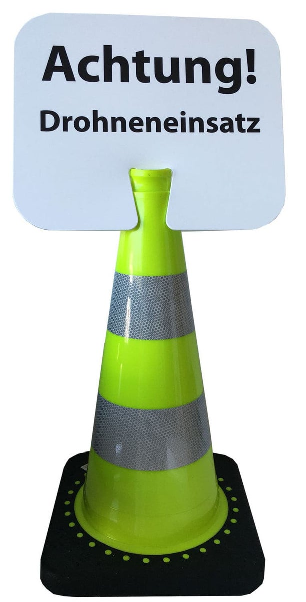 Verkeerskegelbord 34 x 28 cm om op FLEX verkeerskegel te klikken incl. tekst / geel