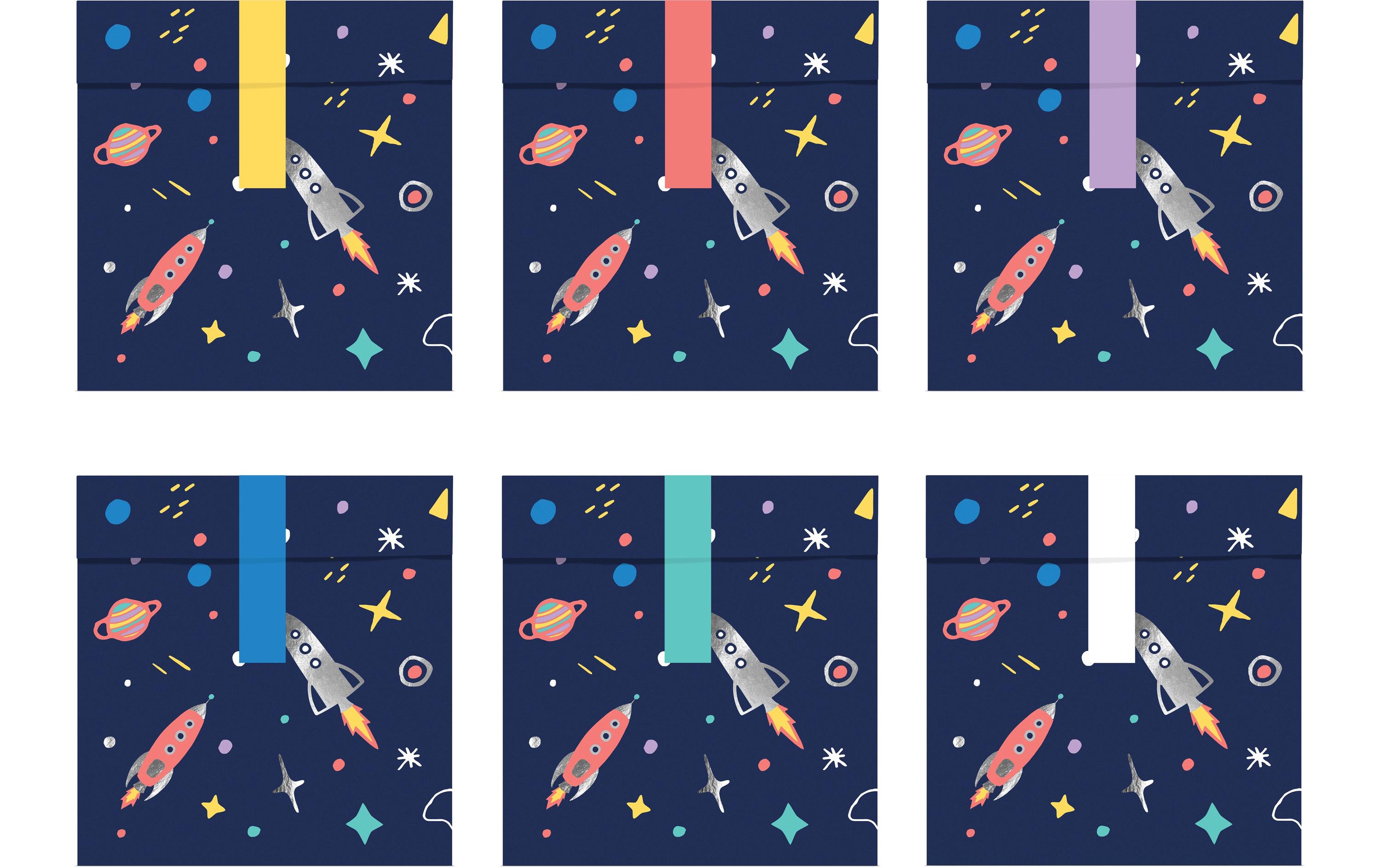Geschenktüte Kosmos 6 Stück, BlauSüssigkeitenbeutel