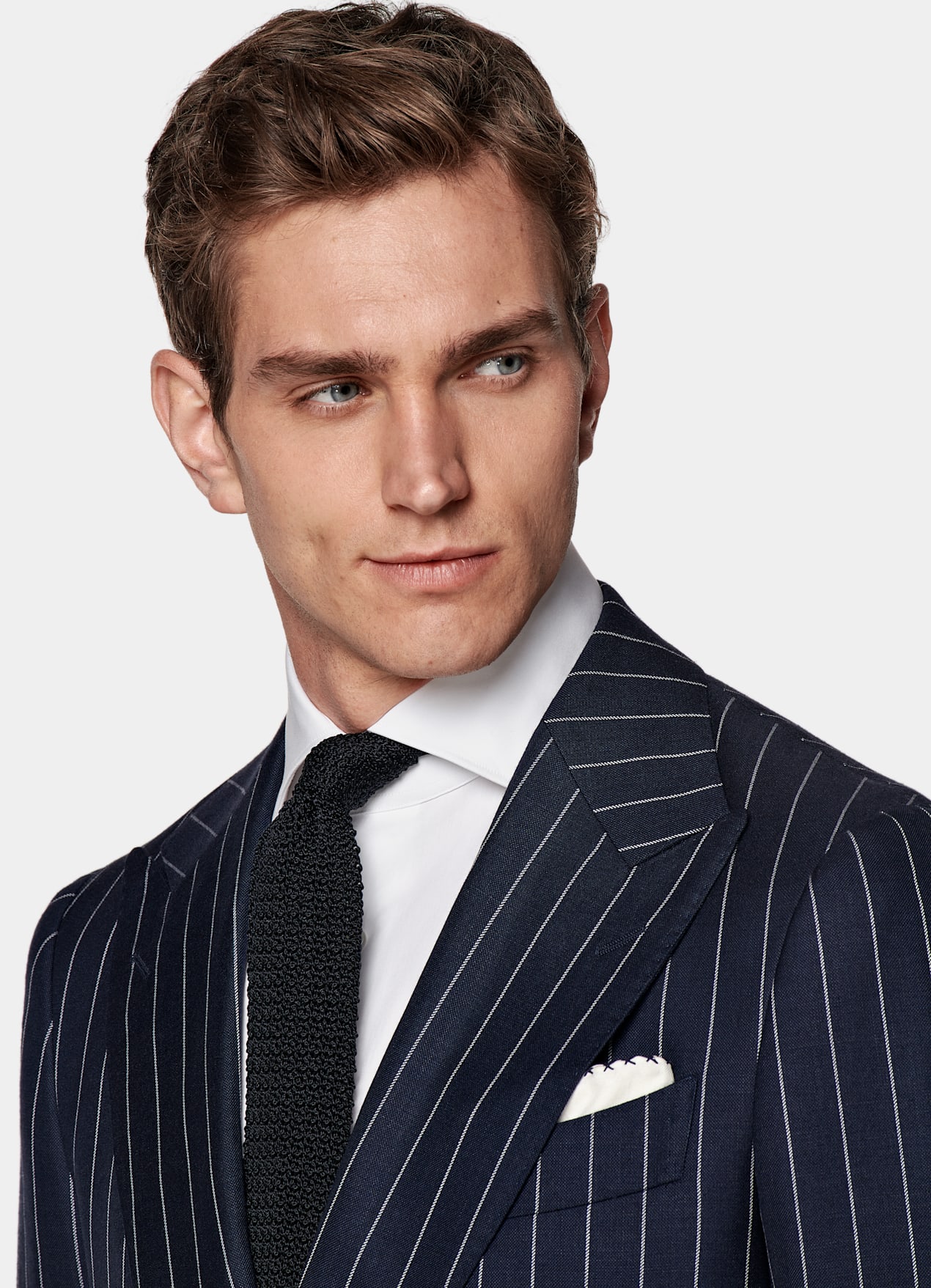 Costume Havana coupe Tailored bleu moyen à rayures