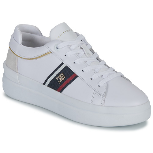 Tommy Hilfiger - CORP WEBBING COURT SNEAKER - Blanc / Marine / Rouge