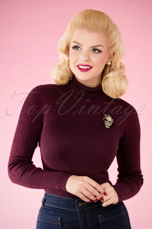 Lovely Miriam Haskell parelbroche in goud