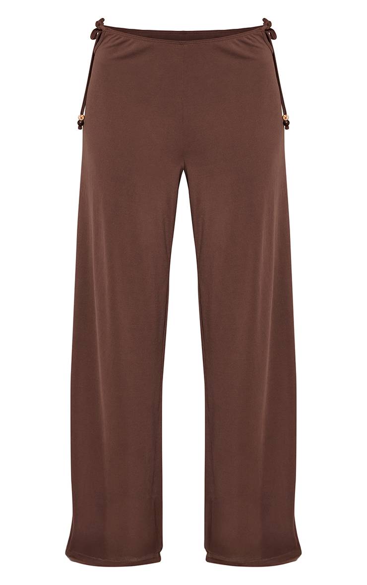Moka Pantalon Fluide Modal À Liens Latéraux Ornés De Perles