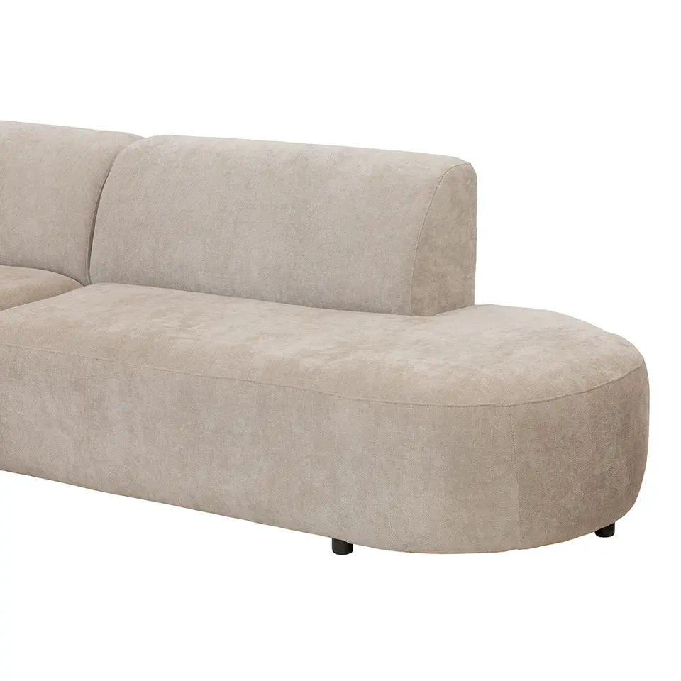 Hoekbank Luna links - stof Rebel - beige