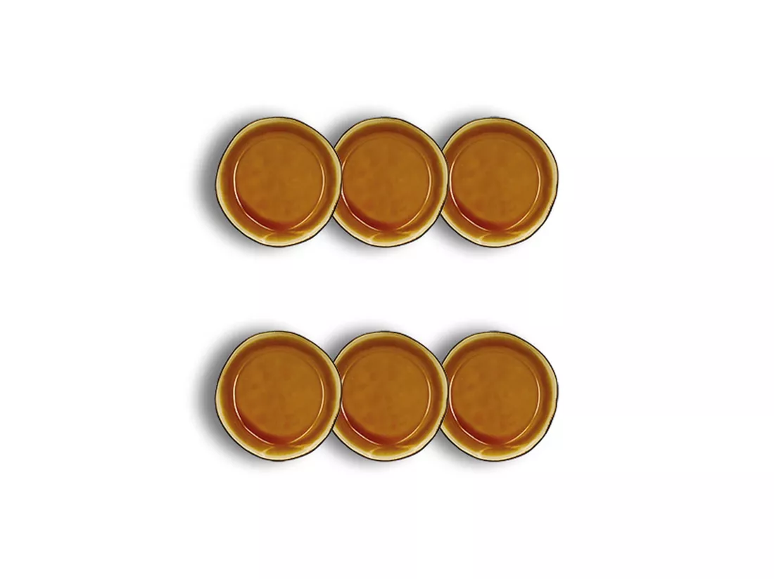 Ogo Living - Lot 6 Assiettes Coupe Balata 16cm En Gres Jaune
