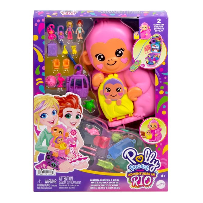 Polly Pocket - 35 Jahre - Affenmama und Baby - Spielset