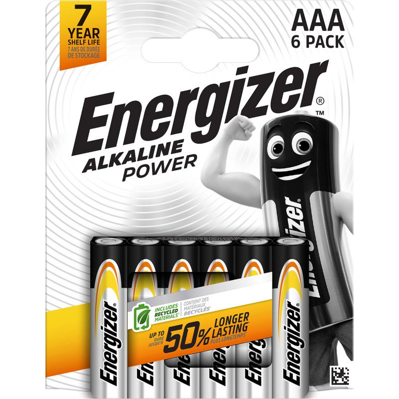 Energizer Power - Pack de 6 piles Alcalines AAA/LR03 - 1,5V