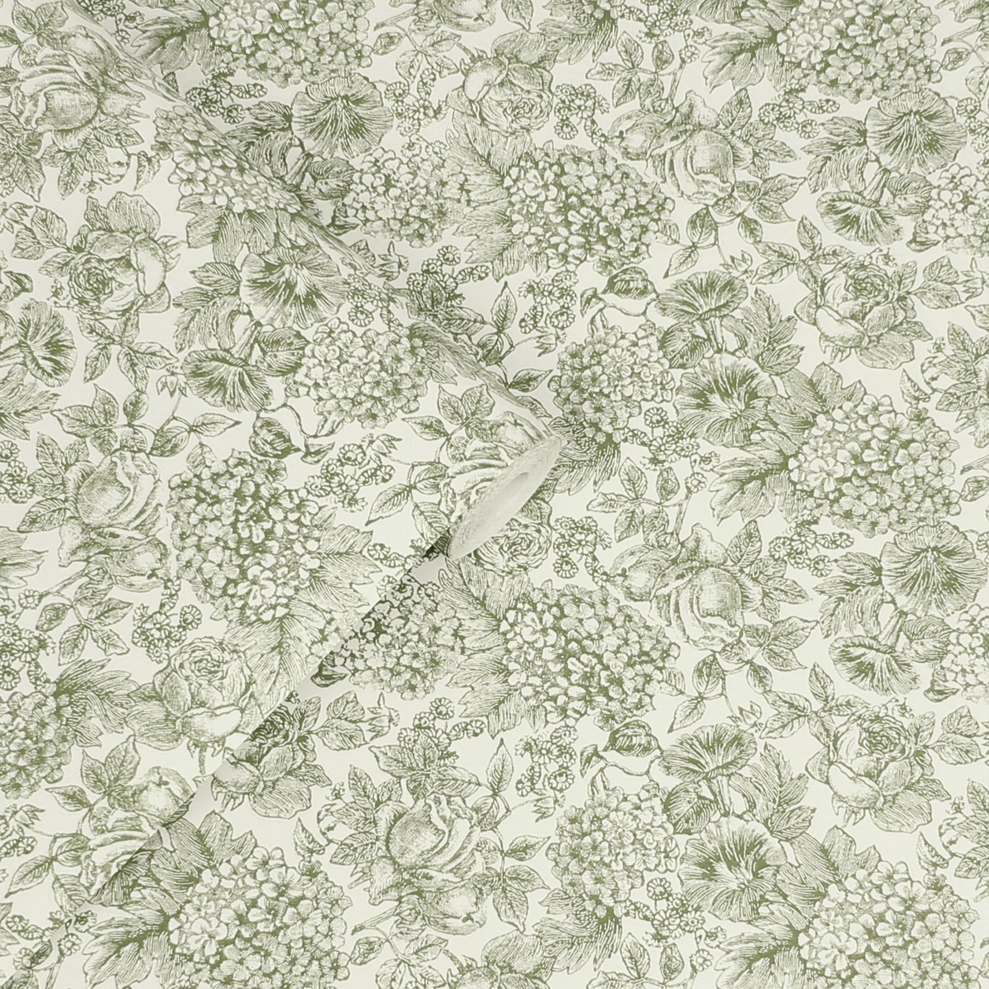 Laura Ashley Louise Behang - Bloemen - 10mx52cm - Groen