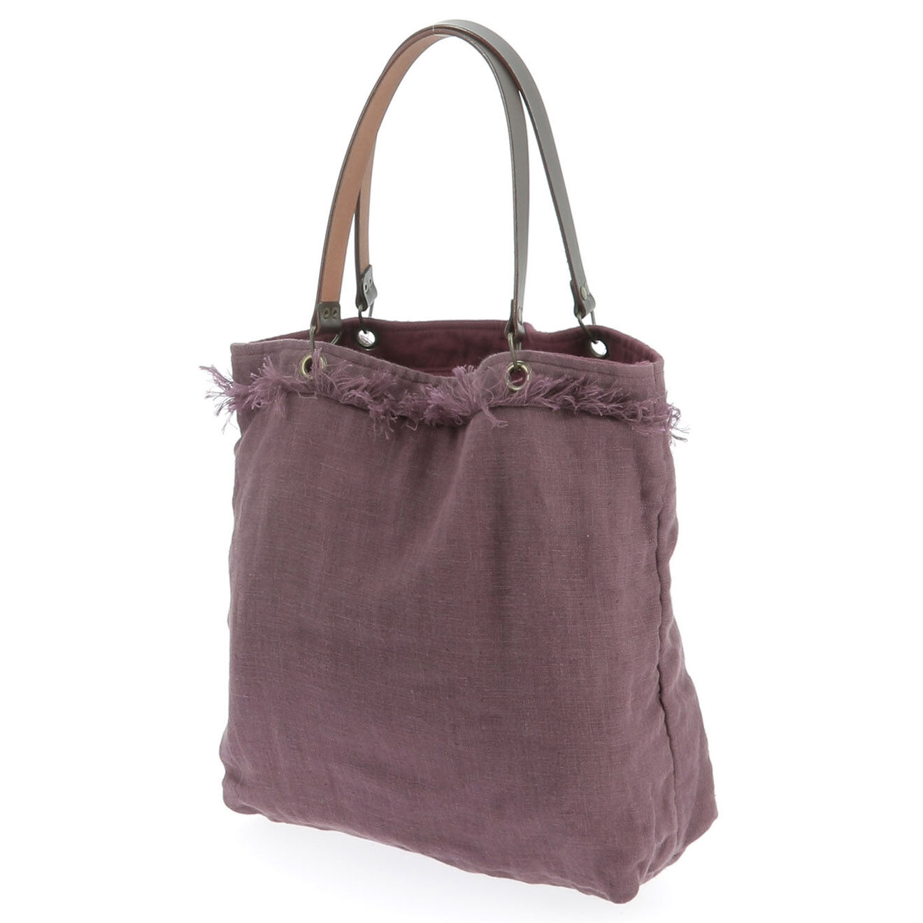 En Fil d'Indienne Sac Cabas Medium Double prune - 36x36x12 cm
