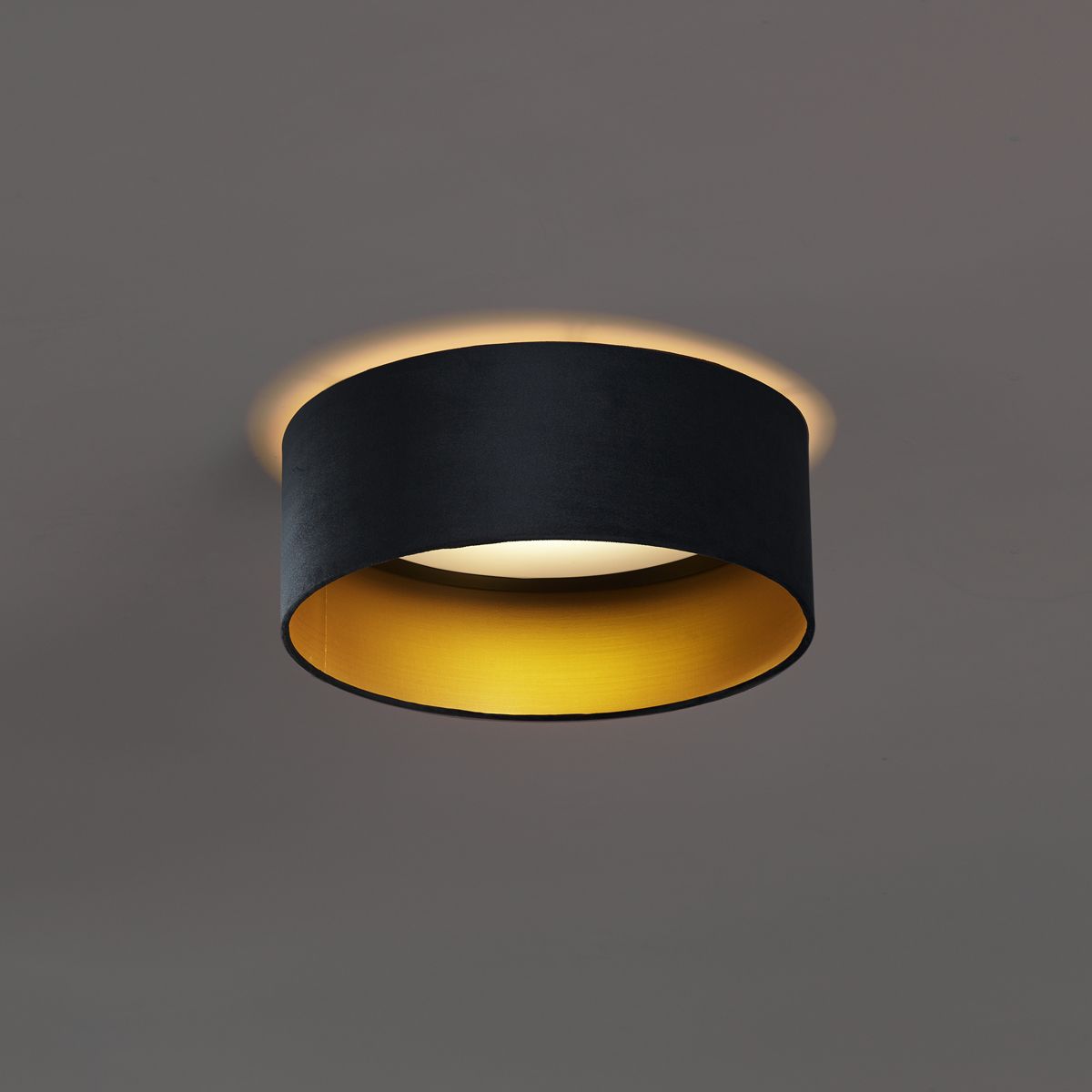 Moderne plafondlamp zwart velours 40cm incl. LED 3-staps dimbaar - Sue