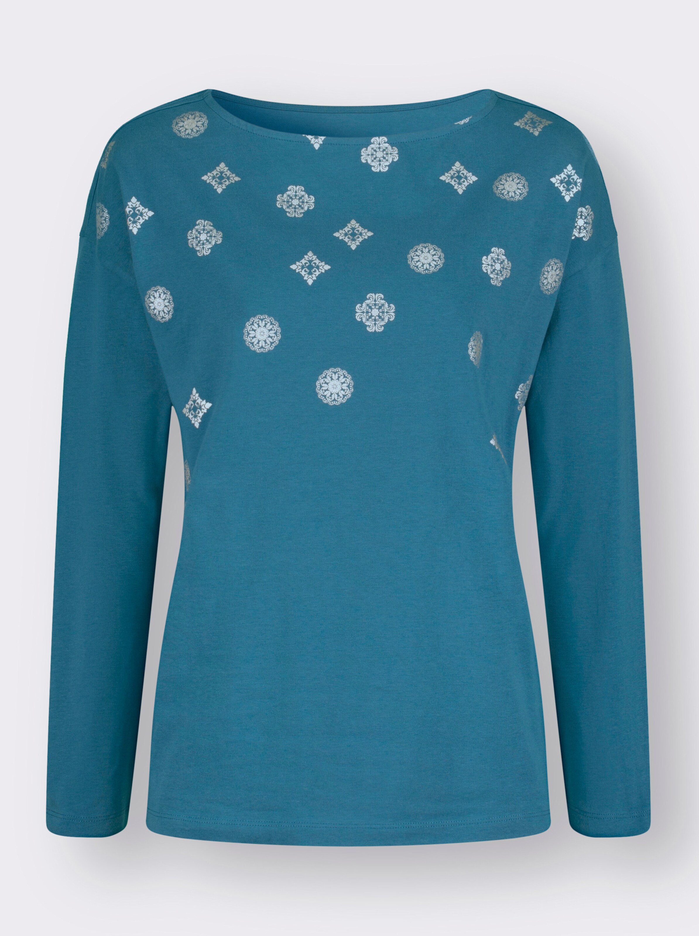 Shirt mit silberfarbenem Glitzer-Druck
