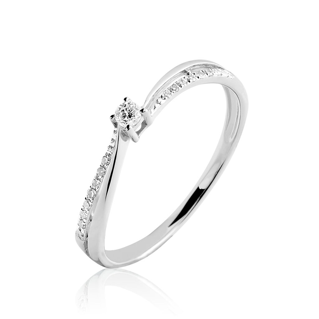 Bague Solitaire Asia Or Blanc Diamant