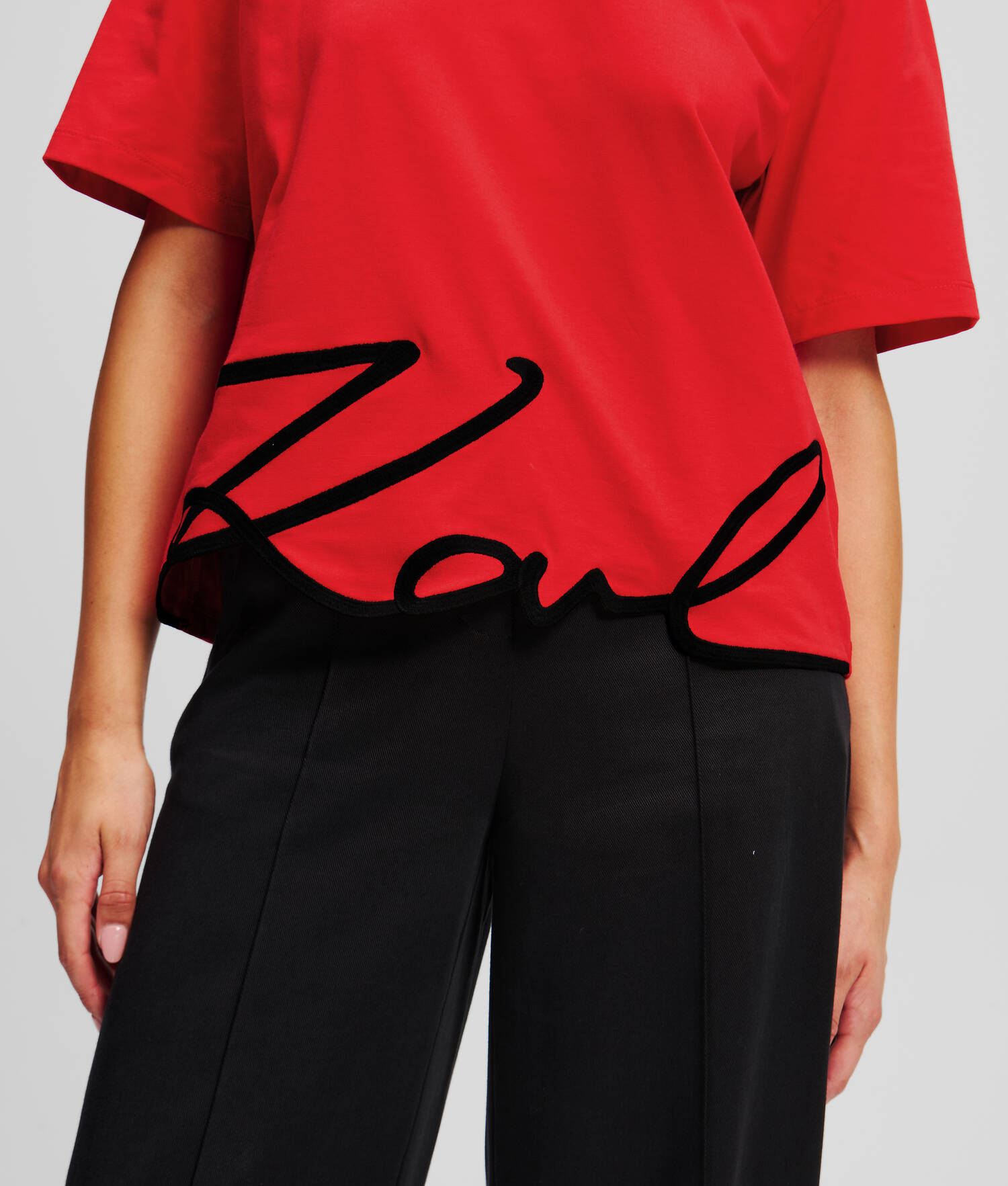 T-SHIRT OURLET KARL SIGNATURE - Rouge Course
