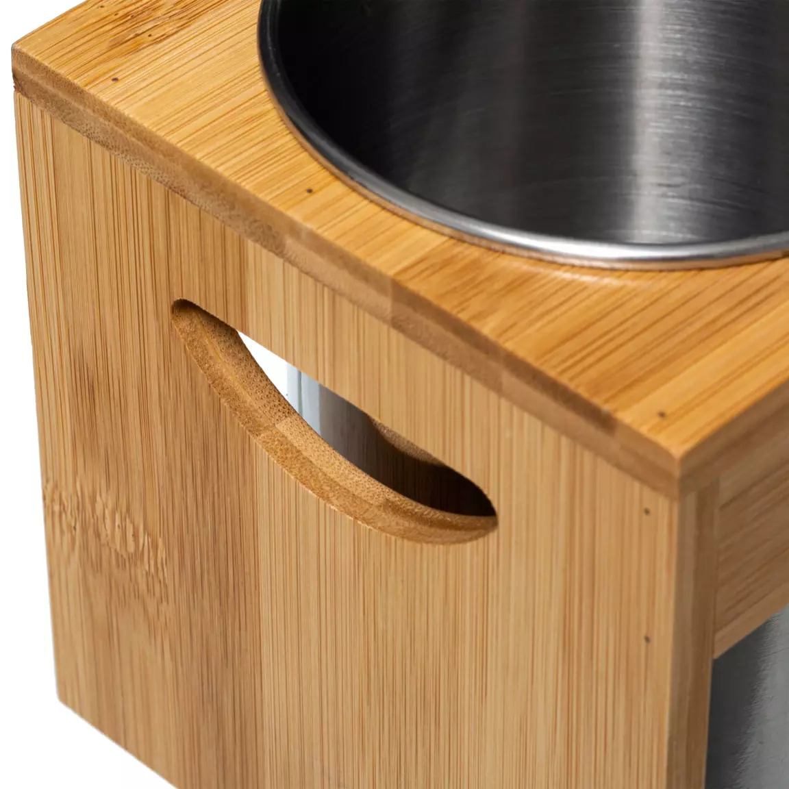 Lot de 2 pots à ustensiles Siao Inox et bambou