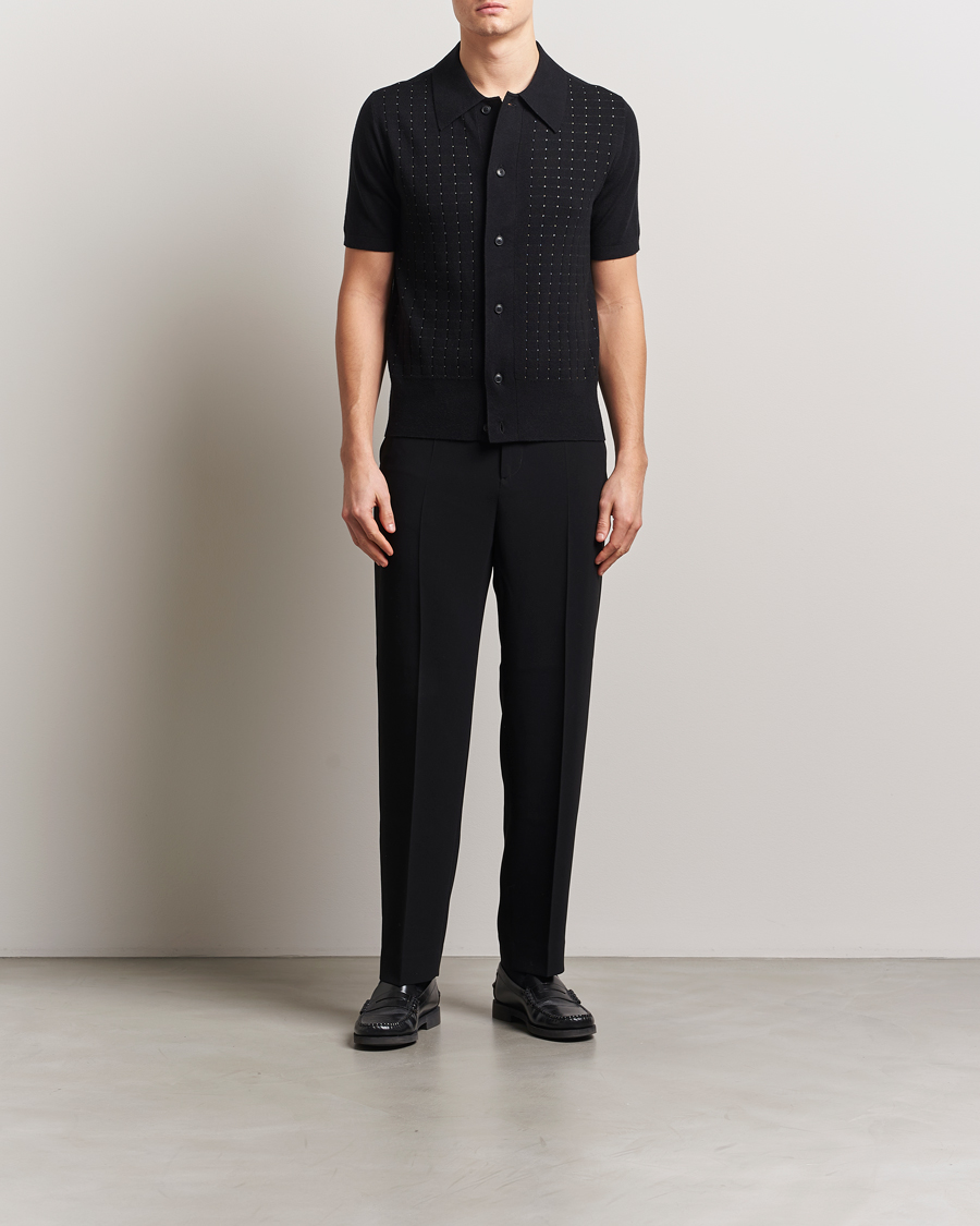 Tiger of Sweden Araawen Knitted Short Sleeve Shirt Black