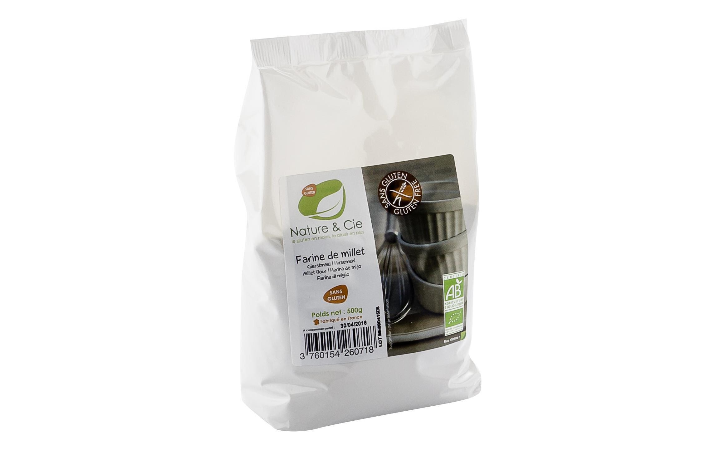 Packung Bio Hirsemehl glutenfrei 500 gGlutenfreies Mehl aus Hirse