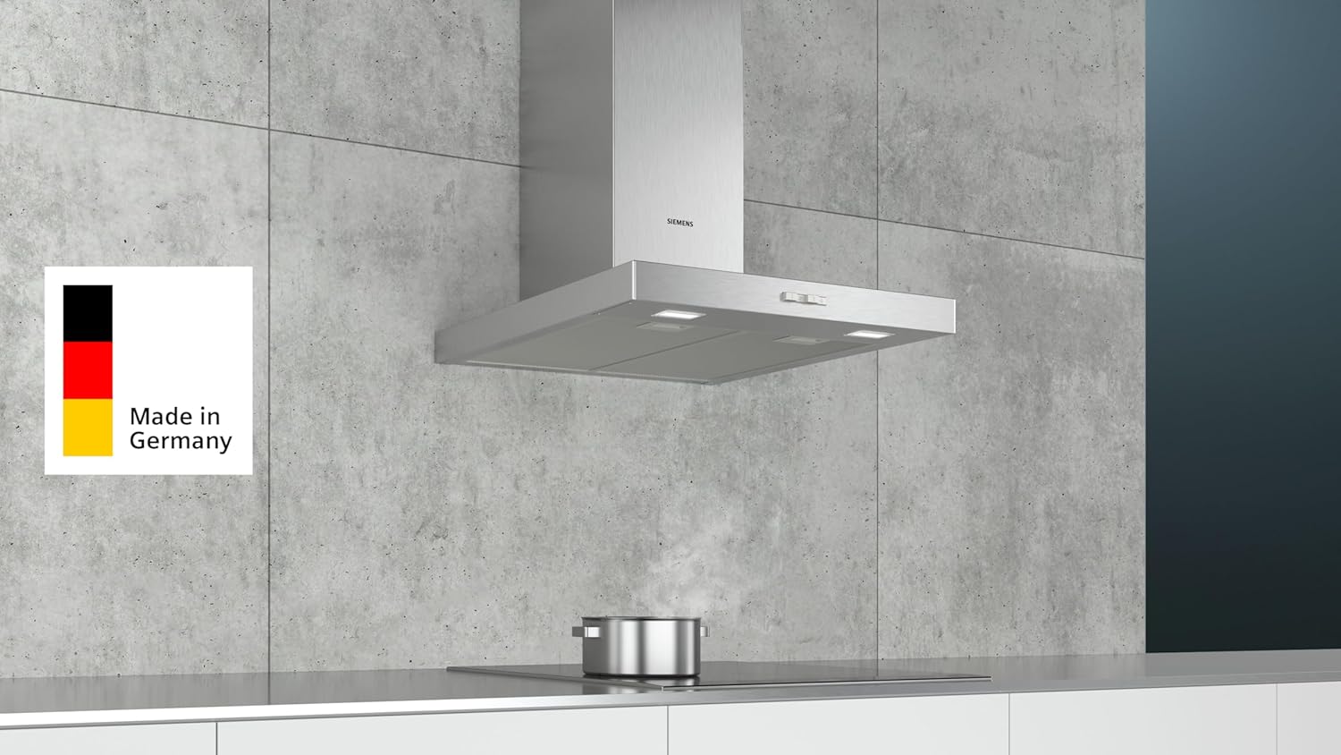 Siemens LC64BBC50 Dunstabzugshaube, Wandhaube, 60 cm, Metall-Fettfilter, Spülmaschinengeeignet, Edelstahl