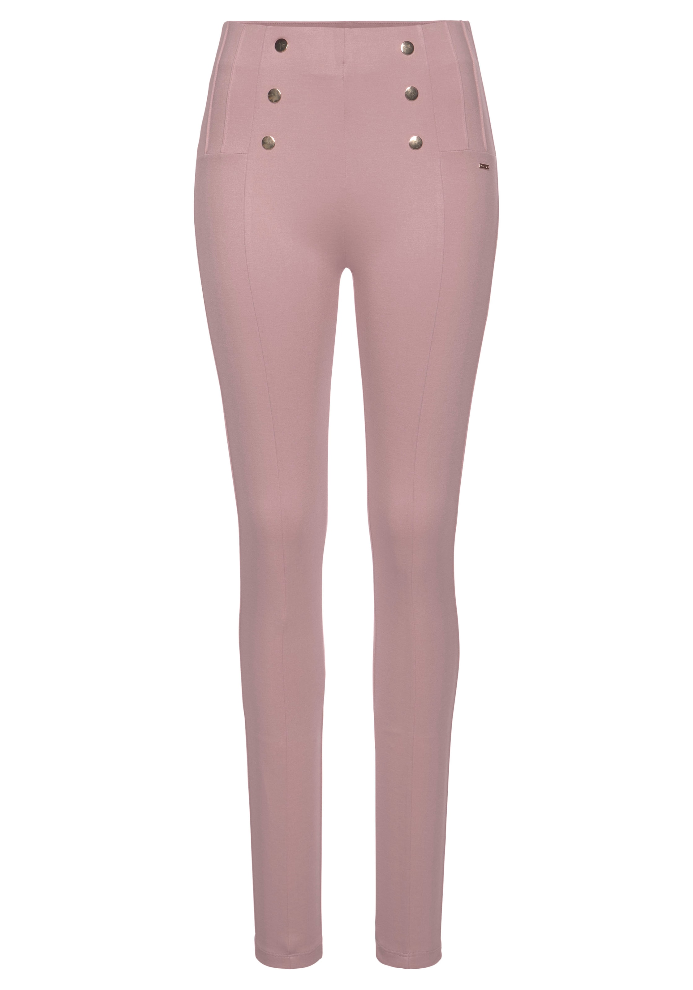 LASCANA Highwaist Leggings  mit Zierknöpfen