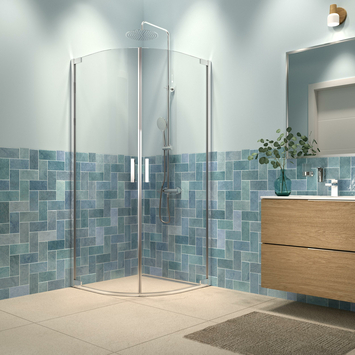 Sealskin Inc. Tweedelige kwartronde douchecabine 100x100x200 cm, 8 mm helder veiligheidsglas met antikalklaag Zilver hoogglans