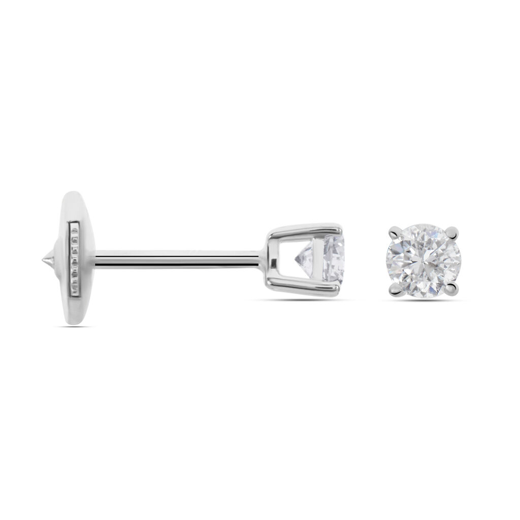 Boucles D'oreilles Puces Aphrodite Or Blanc Diamant