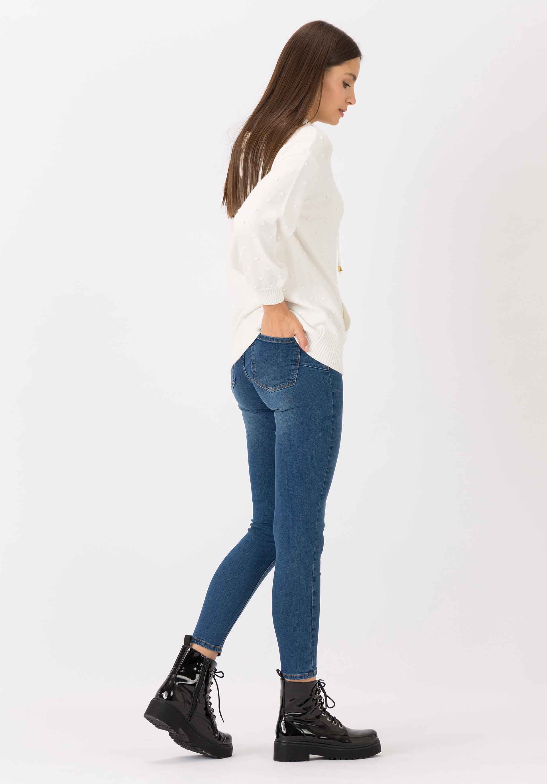 Jeans Light Push-up Skinny Cintura Média