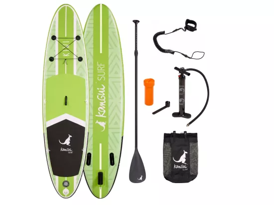 Kangui - Stand up Paddle 320cm SUP gonflable + pagaie + sac à dos + pompe haute pression + leash + kit de réparation- KIWI